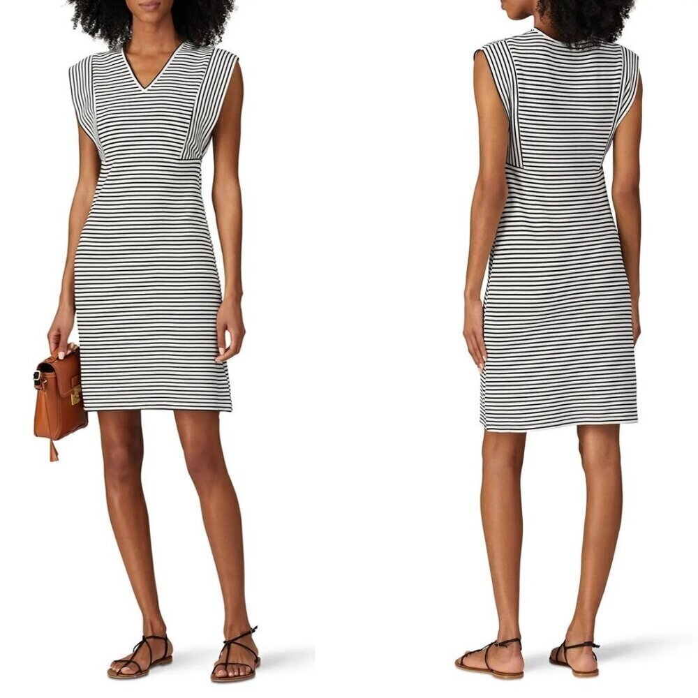 NWOT Derek Lam 10 Crosby Striped V-Neck Sheath Dress
